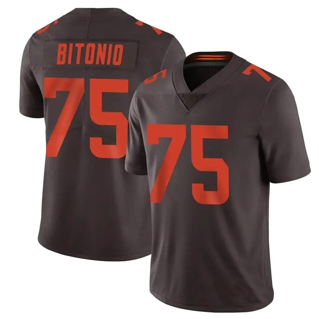 C.Browns #75 Joel Bitonio Player Brown Vapor Limited Game Football Jersey