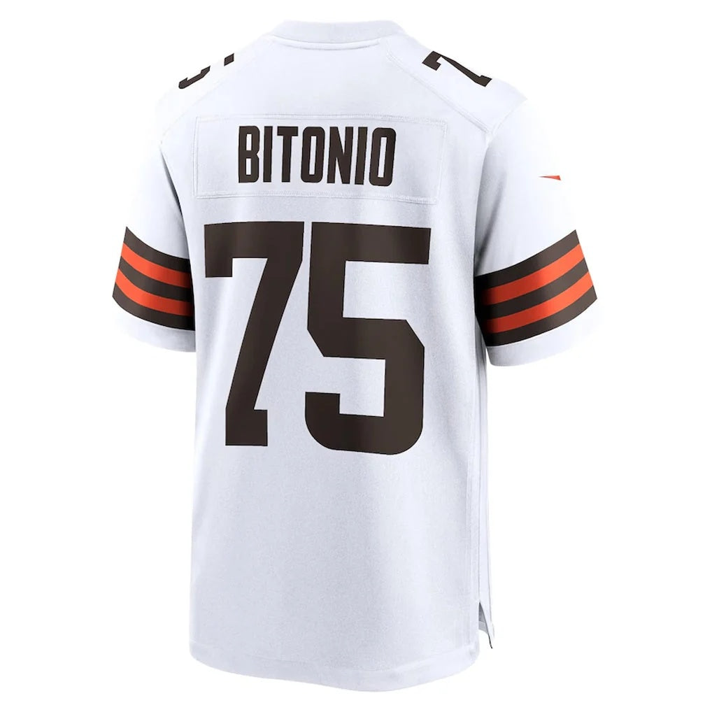 C.Browns #75 Joel Bitonio Player White Home Game Football Jersey
