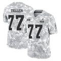 C.Browns #77 Wyatt Teller Player Arctic Camo Salute to Service Limited Football Jersey