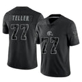 C.Browns #77 Wyatt Teller Player Black RFLCTV Limited Football Jersey