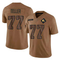 C.Browns #77 Wyatt Teller Player Brown Salute To Service Limited Football Jersey