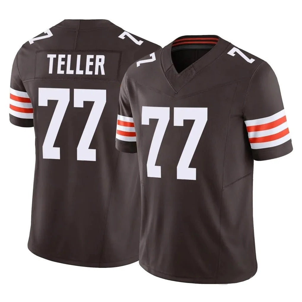 C.Browns #77 Wyatt Teller Player Brown Vapor F.U.S.E. Limited Football Jersey