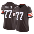 C.Browns #77 Wyatt Teller Player Brown Vapor F.U.S.E. Limited Football Jersey