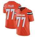 C.Browns #77 Wyatt Teller Player Orange Game Football Jersey