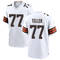 C.Browns #77 Wyatt Teller Player White Home Game Football Jersey