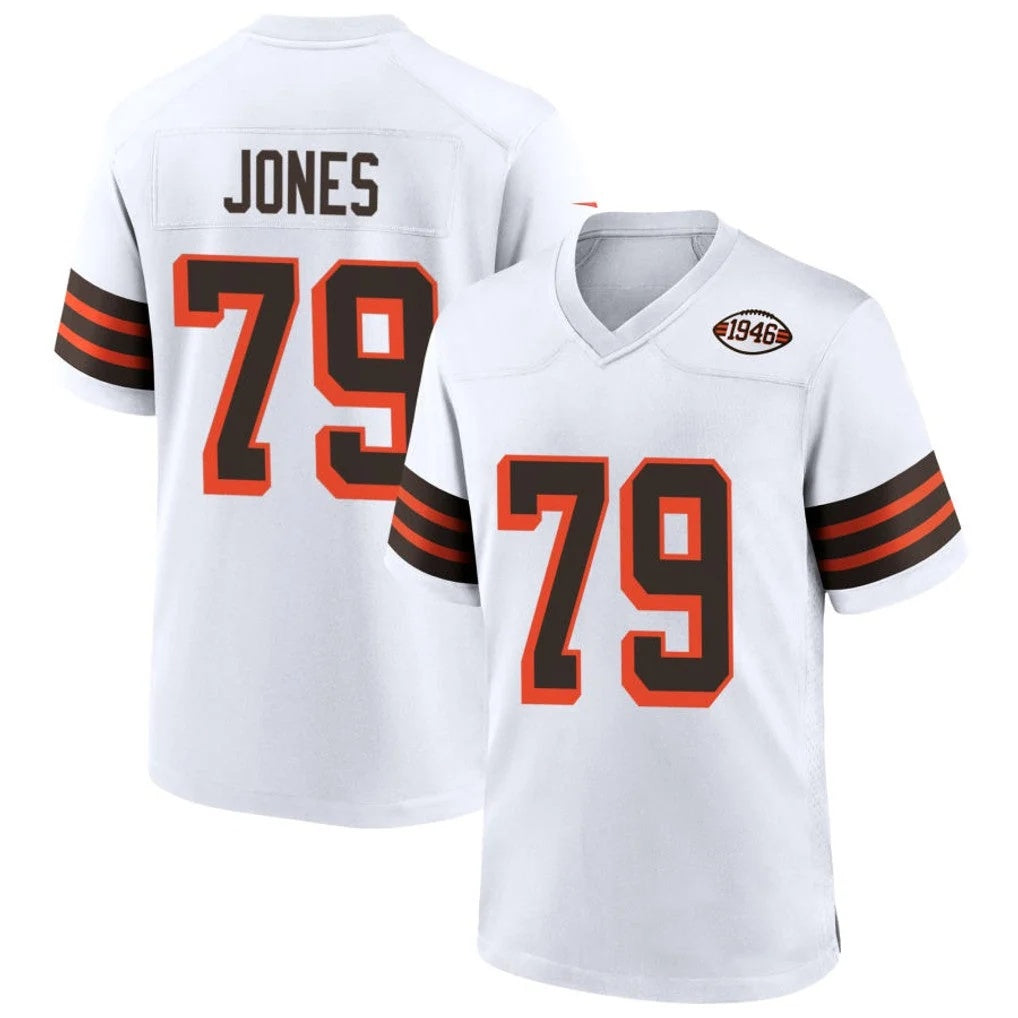 C.Browns #79 Dawand Jones Player 1946 Collection Alternate White Football Jersey