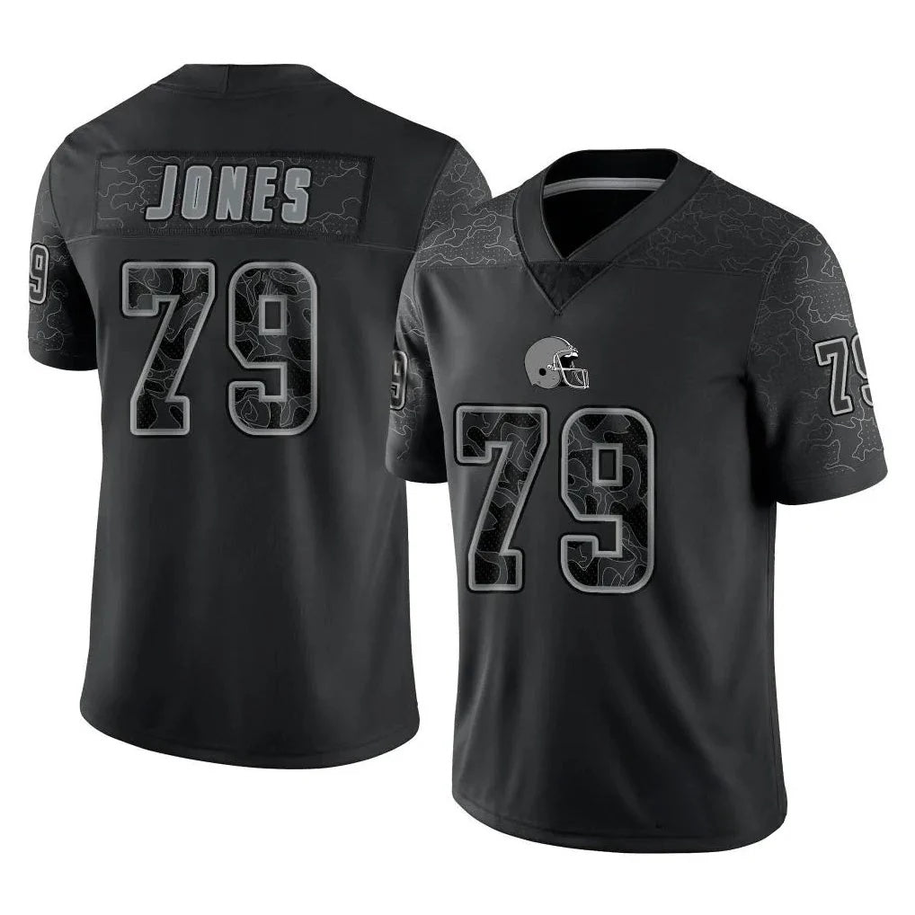 C.Browns #79 Dawand Jones Player Black RFLCTV Limited Football Jersey