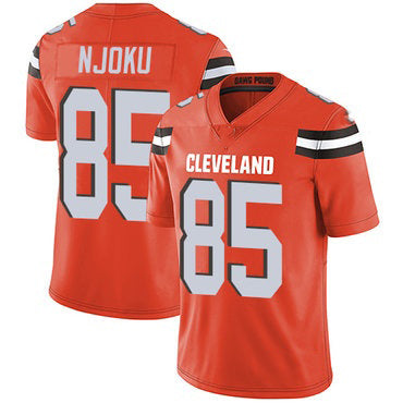 C.Browns #85 David Njoku Orange Alternate Stitched Vapor Untouchable Limited Football Jersey