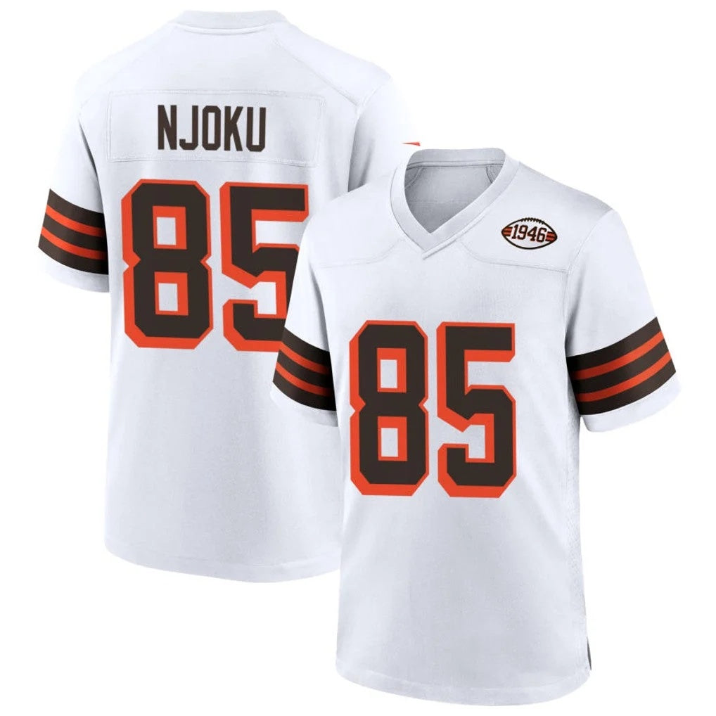 C.Browns #85 David Njoku Player 1946 Collection Alternate White Football Jersey