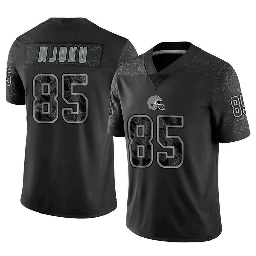 C.Browns #85 David Njoku Player Black RFLCTV Limited Football Jersey