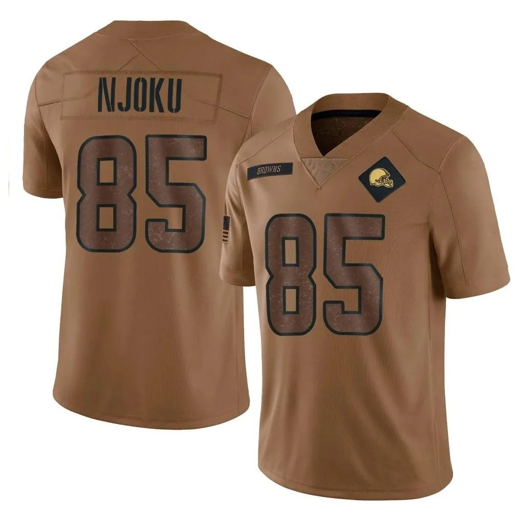 C.Browns #85 David Njoku Player Brown Salute To Service Limited Football Jersey