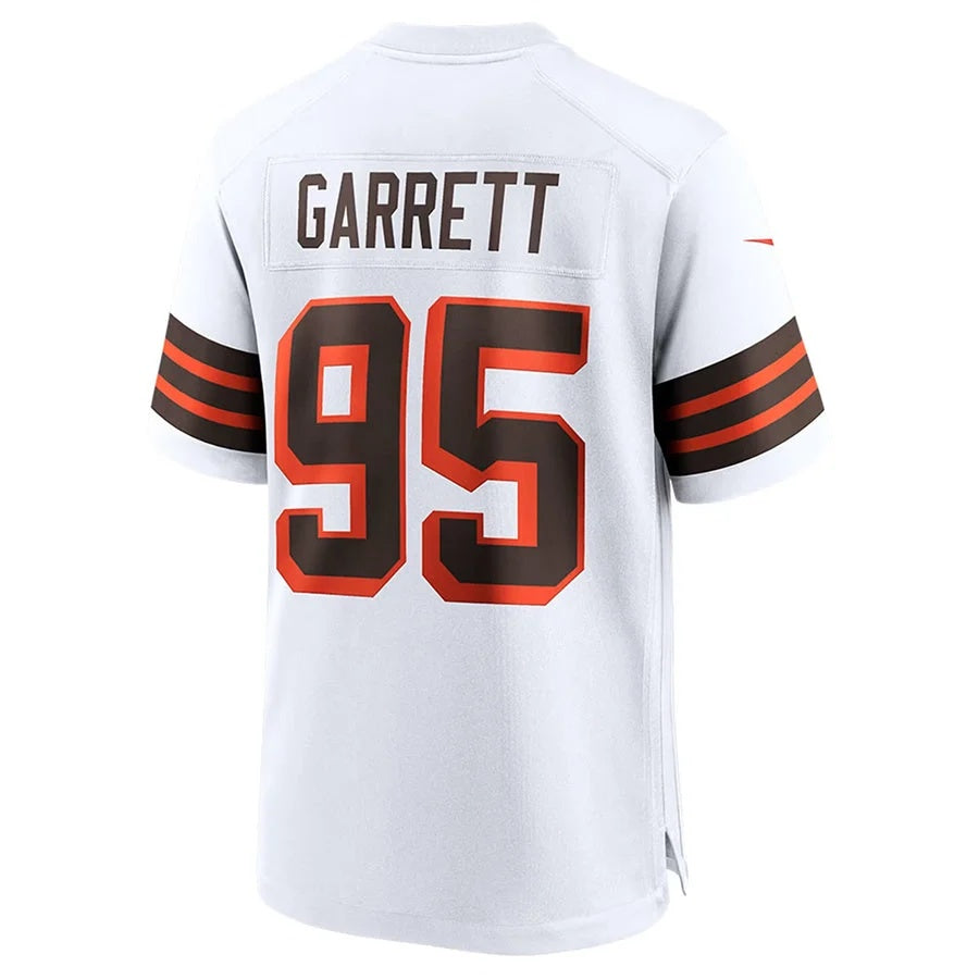 C.Browns #95 Myles Garrett Player WHITE Alternate Game Football Jersey