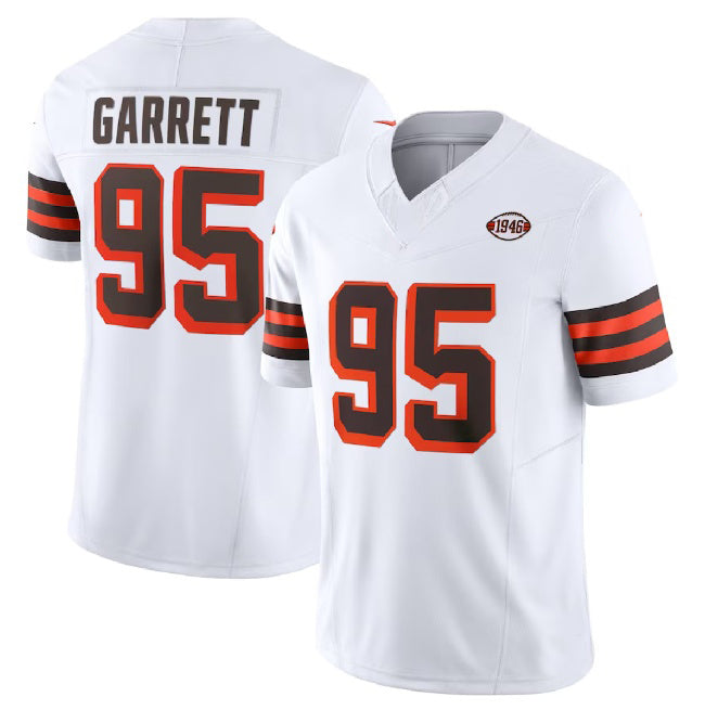 C.Browns #95 Myles Garrett White 2023 F.U.S.E. 1946 Collection Vapor Untouchable Limited Stitched Football Jersey