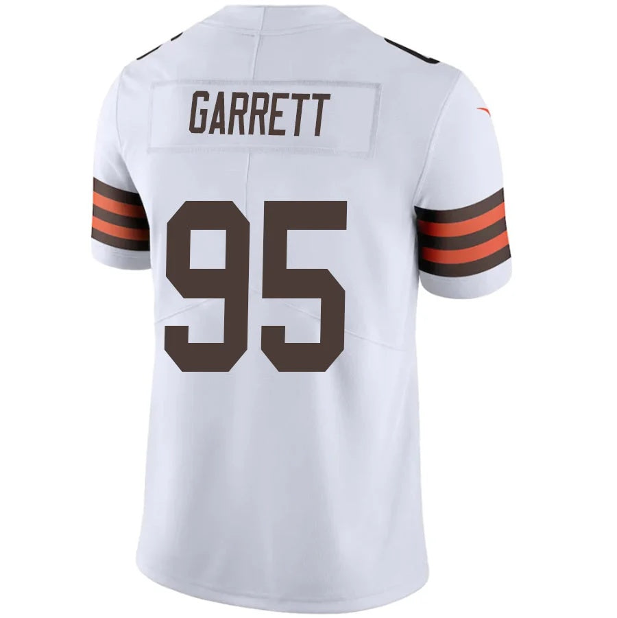 C.Browns #95 Myles Garrett White Player Vapor Limited Jersey American Stitched Football Jersey