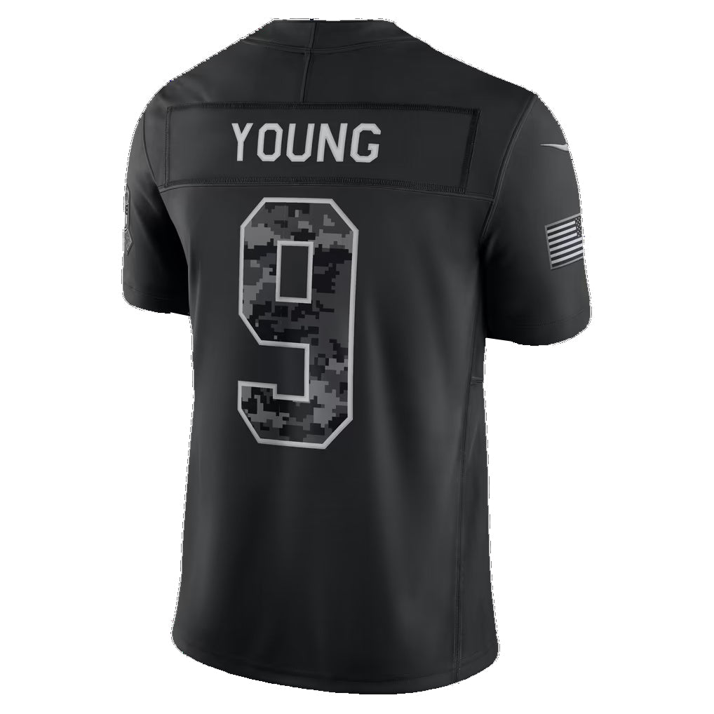 C.Panthers #9 Bryce Young Black 2026 Salute to Service Stitched Limited Football Jersey