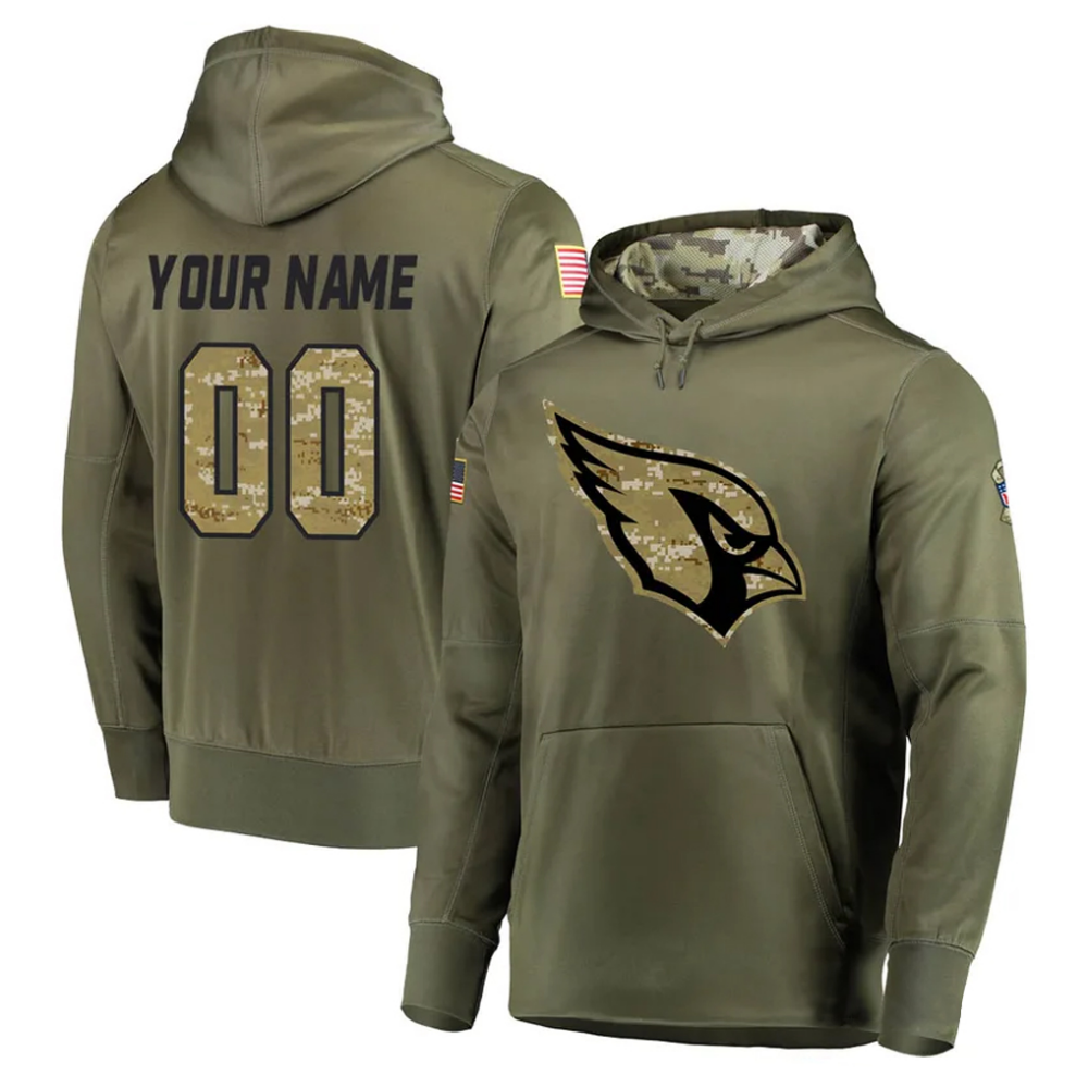 Custom A.Cardinals Olive Salute to Service Limited Hoodie Any Name & Numbers Stitched Football Jersey