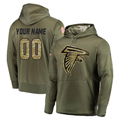Custom A.Falcons Olive Salute to Service Club Fleece Hoodie Any Name & Numbers Stitched Football Jersey