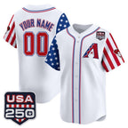 Custom Arizona Diamondbacks America 250 Edition Vapor Premier Limited White Stitched Baseball Jersey