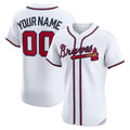 Custom Atlanta Braves White Home Elite Baseball Jersey