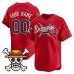 Custom Atlanta Braves x One Piece Red Vapor Premier Limited Jersey - Stitched Baseball Jersey