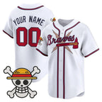 Custom Atlanta Braves x One Piece White Vapor Premier Limited Jersey - Stitched Baseball Jersey