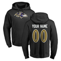 Custom B.Ravens Black Pullover Hoodie Any Name & Numbers Stitched Football Jersey