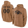 Custom B.Ravens Brown Salute to Service Pullover Hoodie Any Name & Numbers Stitched Football Jersey