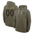 Custom B.Ravens Olive Salute to Service Hoodie Any Name & Numbers Stitched Football Jersey