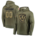 Custom B.Ravens Olive Salute to Service Pullover Hoodie Any Name & Numbers Stitched Football Jersey
