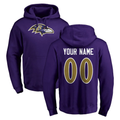 Custom B.Ravens Purple Salute to Service Pullover Hoodie Any Name & Numbers Stitched Football Jersey