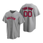Custom Boston Red Sox Gray Stitched Cool Base Road Baseball Jersey HELVY