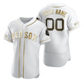 Custom Boston Red Sox White Stitched Flex Base Edition Baseball Jersey HELVY