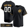 Custom Chicago Cubs Active Player Black Gold 'Ryne Sandberg Tribute' Vapor Limited V3 Stitched Baseball Jersey