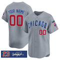 Custom Chicago Cubs Active Player Gray 'Ryne Sandberg Tribute' Vapor Limited V3 Stitched Baseball Jersey