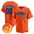 Custom Cincinnati Reds x Dragon Ball Orange Vapor Premier Limited Jersey - All Stitched Baseball Jersey