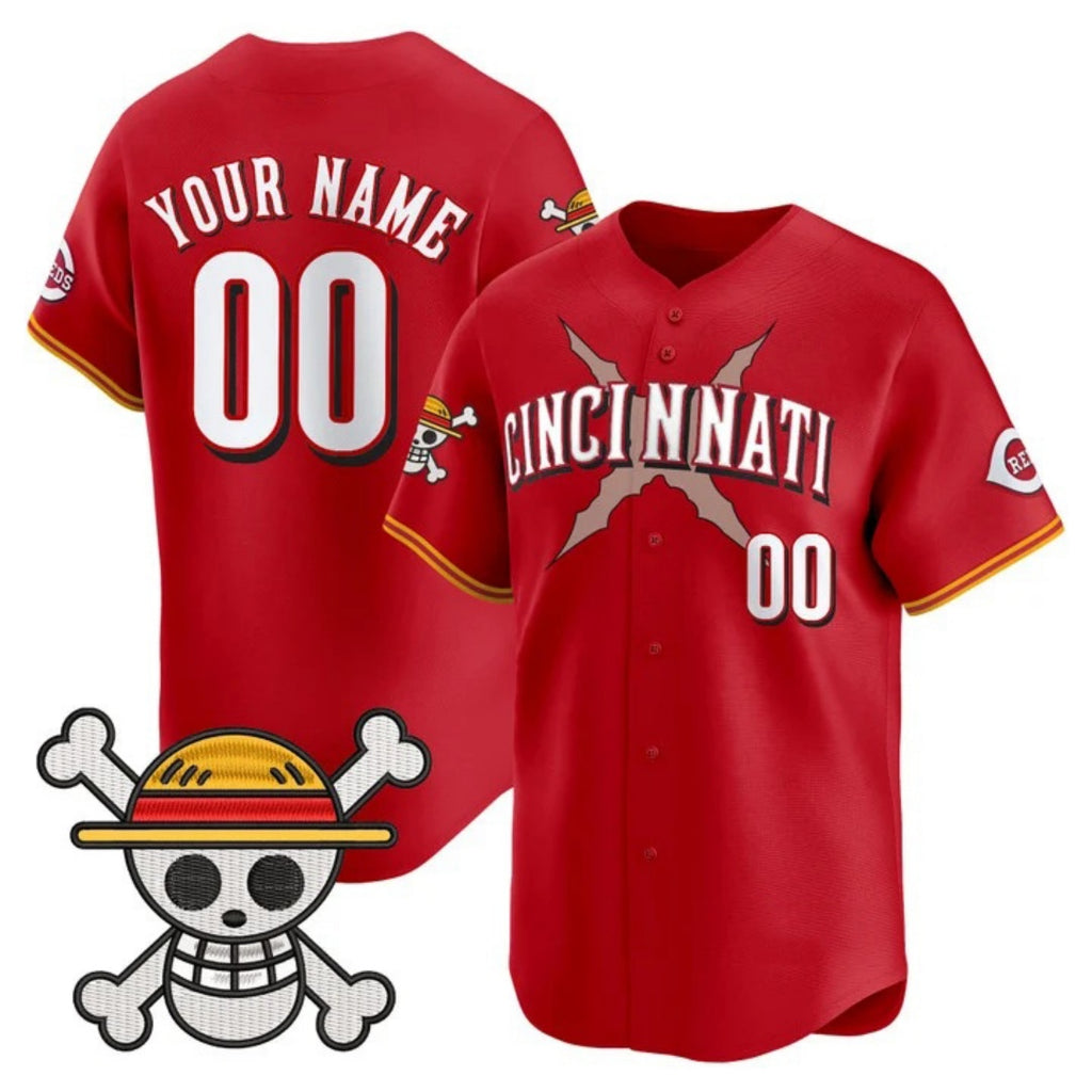Custom Cincinnati Reds x One Piece Red Vapor Premier Limited Jersey - Stitched Baseball Jersey