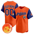 Custom Cleveland Indians x Dragon Ball Royal Orange Vapor Premier Limited Jersey - All Stitched Baseball Jersey