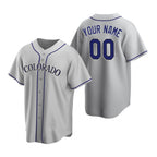 Custom Colorado Rockies Gray Stitched Cool Base Road Baseball Jersey