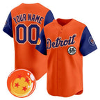 Custom Detroit Tigers x Dragon Ball Royal Orange Vapor Premier Limited Jersey - All Stitched Baseball Jersey