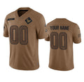 Custom H.Texans Active Player 2023 Brown Salute To Service Limited Stitched Jersey