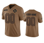 Custom H.Texans Active Player 2023 Brown Salute To Service Limited Stitched Jersey