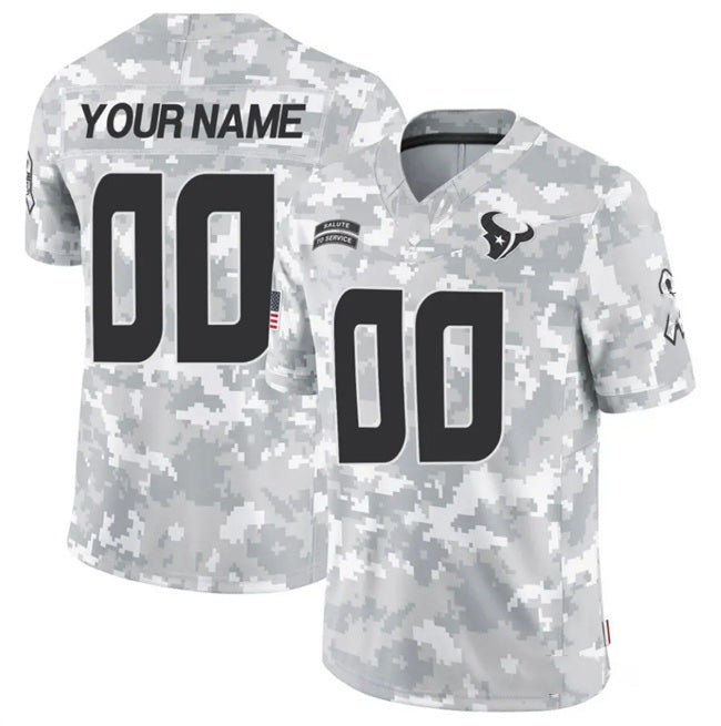 Custom H.Texans Active Player 2024 F.U.S.E Arctic Camo Salute To Service Limited Stitched Jersey
