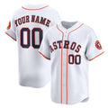 Custom Houston Astros White Home Limited Baseball Jersey