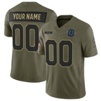 Custom IN.Colts Active Player Olive 2025 F.U.S.E. Salute to Service Limited Stitched Jersey
