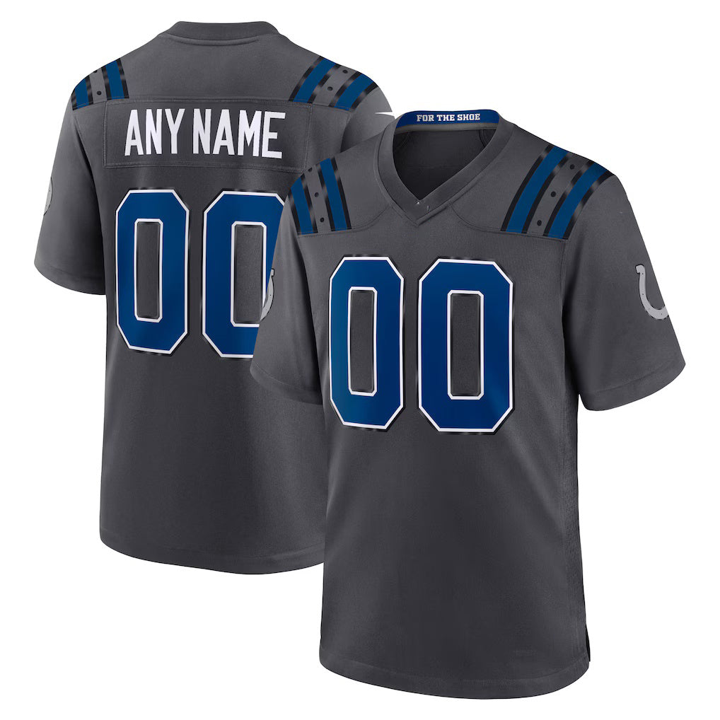 Custom IN.Colts Anthracite 2026 Rivalries Collection Game Football Jersey