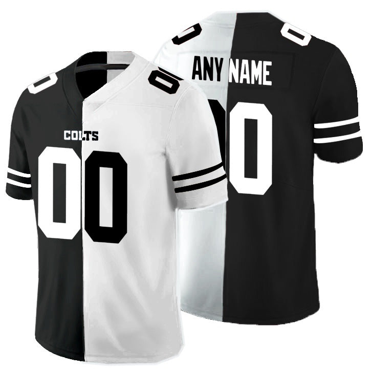 Custom IN.Colts Black And White Split Vapor Untouchable Limited Jersey