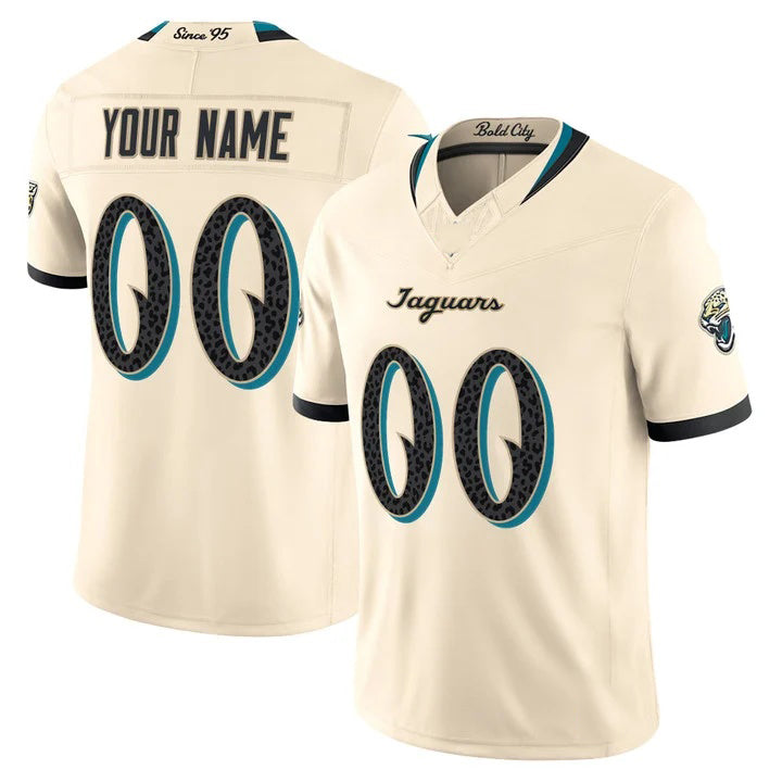 Custom J.Jaguars Natural 2026 Rivalries Vapor Limited Jersey - All Stitched Football Jersey