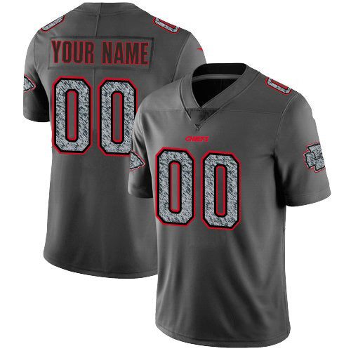 Custom KC.Chiefs Gray Static Vapor Untouchable Limited Jersey