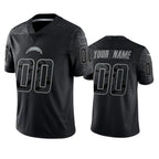Custom LA.Chargers Active Player Black Reflective Limited Stitched Jersey