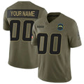 Custom LA.Chargers Active Player Olive 2025 F.U.S.E. Salute to Service Limited Stitched Jersey
